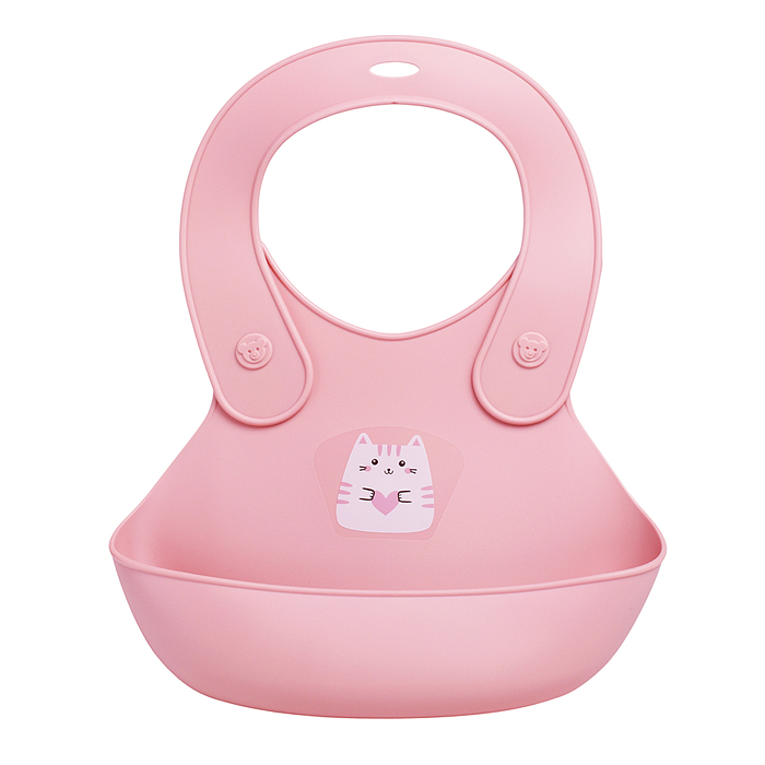 Нагрудник детский с декором (Светло-розовый)