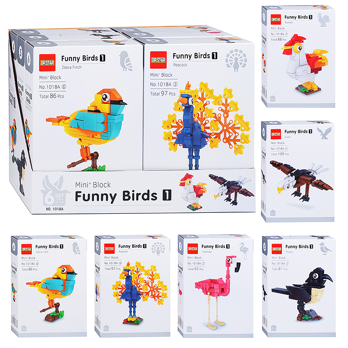 Конструктор 1018A "Экзотическая птица" (в ассортименте) в коробке