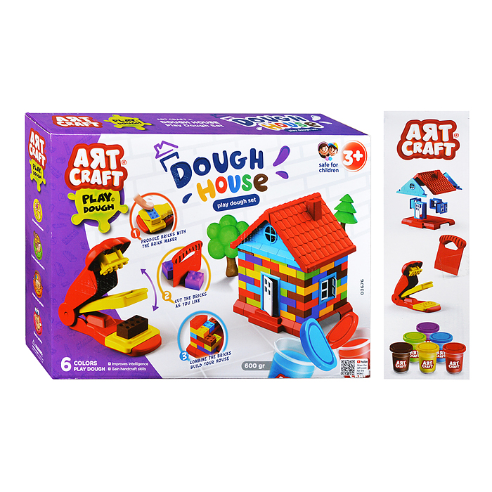 Набор для лепки "Строим дом" тесто 6х56г. Набор для лепки "Строим дом" тесто 6х56г.