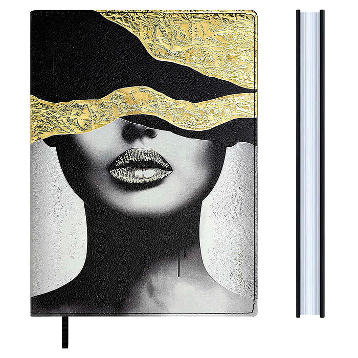 Записная книжка Escalada, А5+, 120 л., Красотка в золоте Записная книжка Escalada, А5+, 120 л., Красотка в золоте