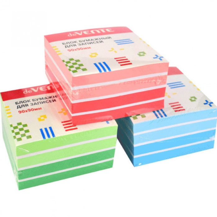 Куб бумажный для записей 90x90x50 мм цветной, непроклеенный, офсет 80 г/м², 