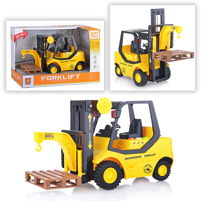 Машина WY690A "Погрузчик" 1:16 (свет, звук) в коробке (желтый) Машина WY690A "Погрузчик" 1:16 (свет, звук) в коробке (желтый)