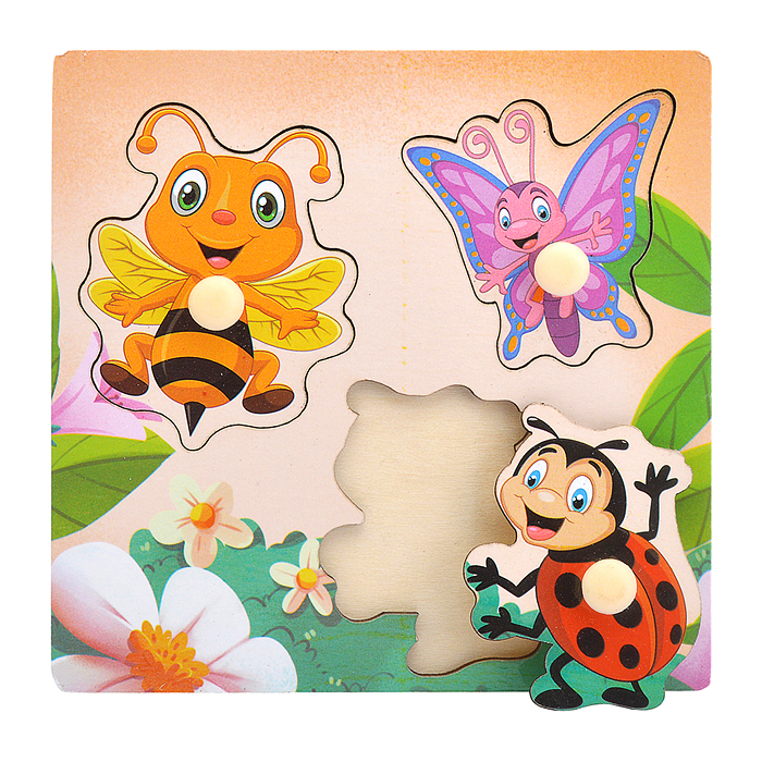 Пазл-вкладыш D2126 "Веселые насекомые" Пазл-вкладыш D2126 "Веселые насекомые"