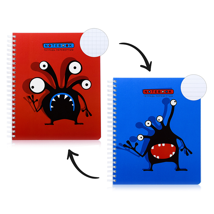 Тетрадь 96л клетка/линия А5 гребень S Перевертыш Кляксоиды 