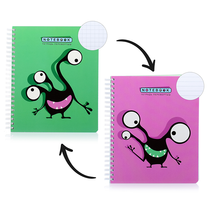 Тетрадь 96л клетка/линия А5 гребень S Перевертыш Кляксоиды 