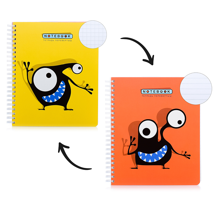 Тетрадь 96л клетка/линия А5 гребень S Перевертыш Кляксоиды 