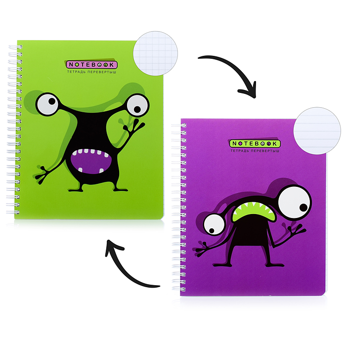 Тетрадь 96л клетка/линия А5 гребень S Перевертыш Кляксоиды 