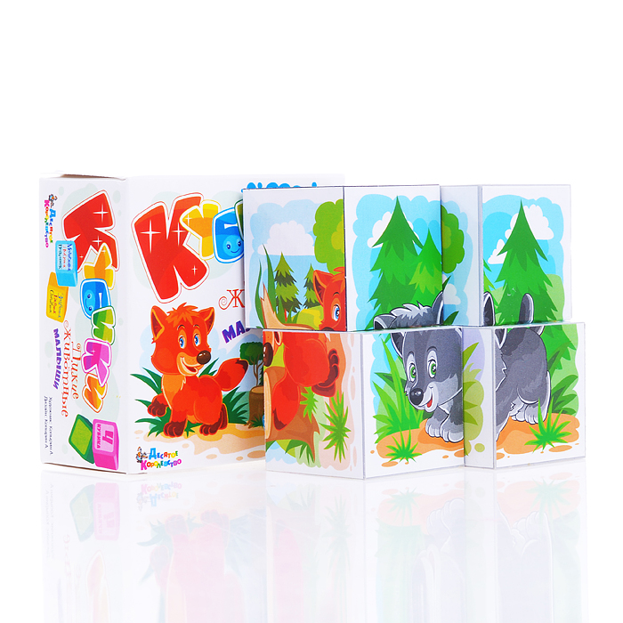 Кубики Дикие животные малыши (4шт.) Кубики Дикие животные малыши (4шт.)