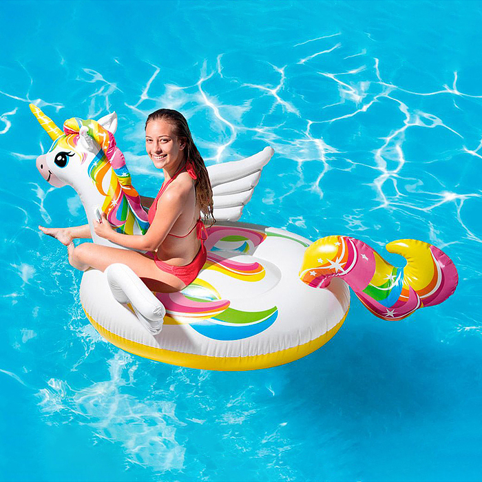 Фото к товару Плот для плавания «Единорог» 201 х 140 х 97 см, от 3 лет, 57561NP INTEX Плот для плавания «Единорог» 201 х 140 х 97 см, от 3 лет, 57561NP INTEX