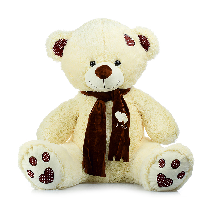 Медведь Тони с шарфом В150 латте 