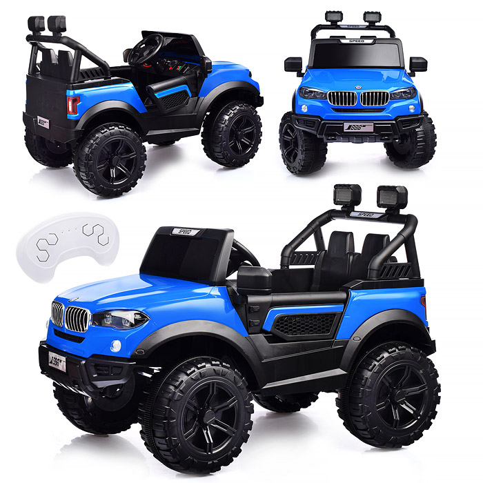 Электромобиль U023469Y "Профи" на аккумуляторе, с р/у управлением, в коробке (синий)