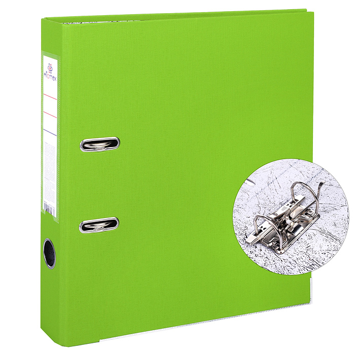 Папка с арочным механизмом A4 50 мм PP разобранная, металлическая окантовка, салатовая