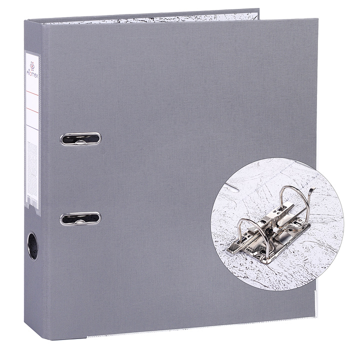 Папка с арочным механизмом A4 50 мм PP разобранная, металлическая окантовка, серая