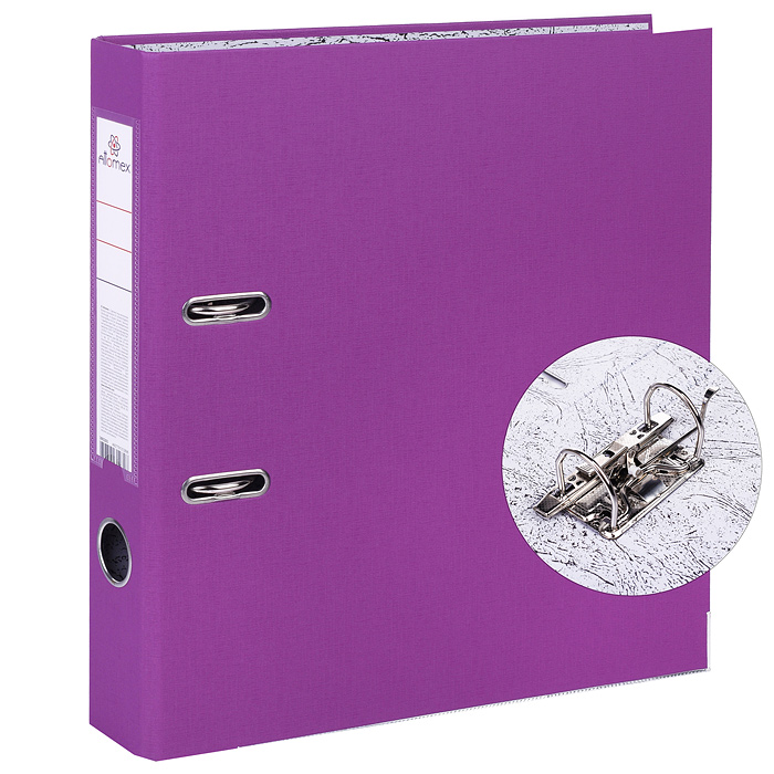Папка с арочным механизмом A4 50 мм PP разобранная, металлическая окантовка, фиолетовая