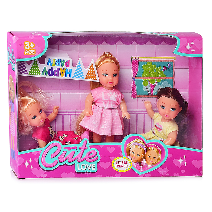 Фото к товару Набор кукол "Подружки" SM011-6 с аксессуарами, в коробке Набор кукол "Подружки" SM011-6 с аксессуарами, в коробке