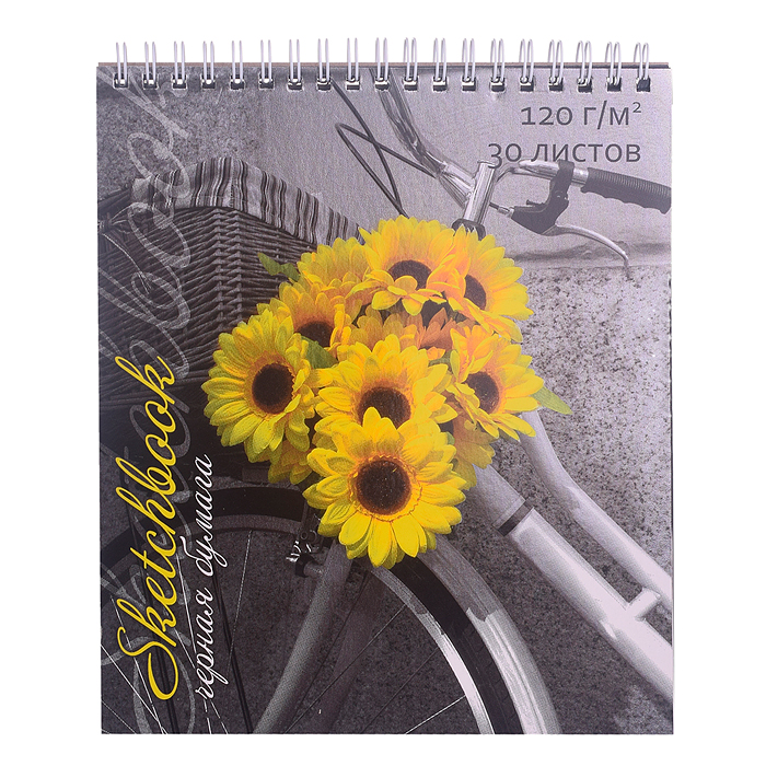 Скетчбук 30л. А5 гребень S Желтые цветы Скетчбук 30л. А5 гребень S Желтые цветы