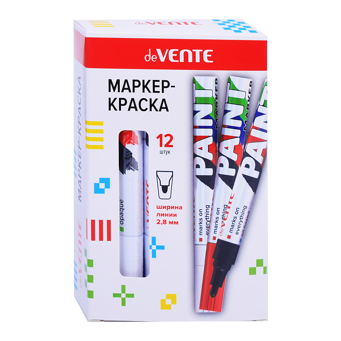 Фото к товару Маркер-краска белая, круглый алюминиевый корпус, с клипом, нитро-основа, пулевидный наконечник, 2,8 Маркер-краска белая, круглый алюминиевый корпус, с клипом, нитро-основа, пулевидный наконечник, 2,8