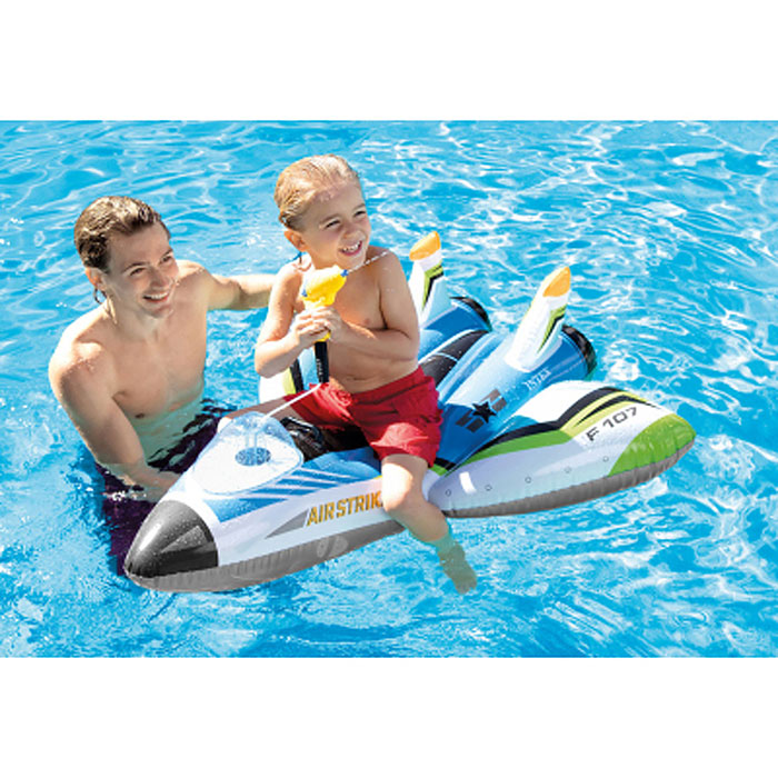 Фото к товару Плот для плавания «Самолет», 117 х 117 см, с водной пушкой, от 3 лет, до 40 кг, 57536NP INTEX Плот для плавания «Самолет», 117 х 117 см, с водной пушкой, от 3 лет, до 40 кг, 57536NP INTEX