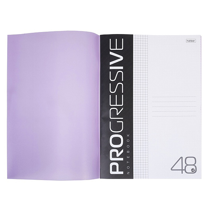 Фото к товару Тетрадь 48л. А4 клетка "Progressive" на скобе пластиковая обложка фиолетовая Тетрадь 48л. А4 клетка "Progressive" на скобе пластиковая обложка фиолетовая
