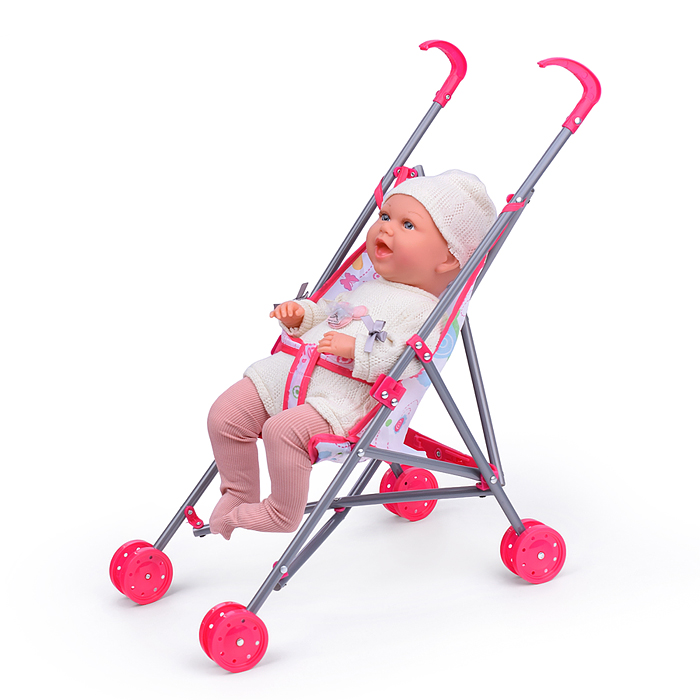 Фото к товару Коляска для кукол Y968-5 трость, прогулочная, цвет розовый Коляска для кукол Y968-5 трость, прогулочная, цвет розовый