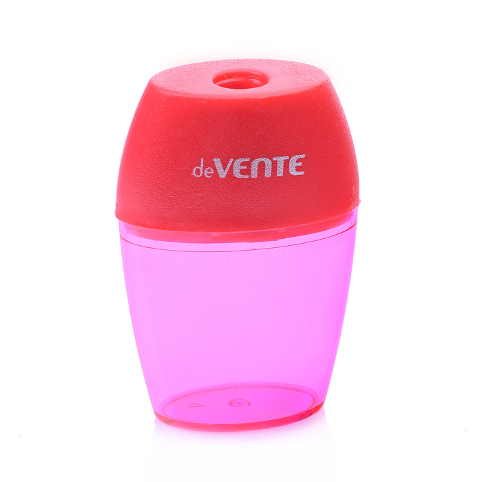 Точилка для карандашей, 1 отверстие, с контейнером, пластмассовая, овальная