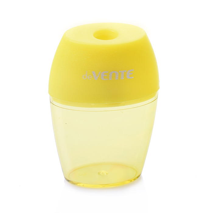 Точилка для карандашей, 1 отверстие, с контейнером, пластмассовая, овальная