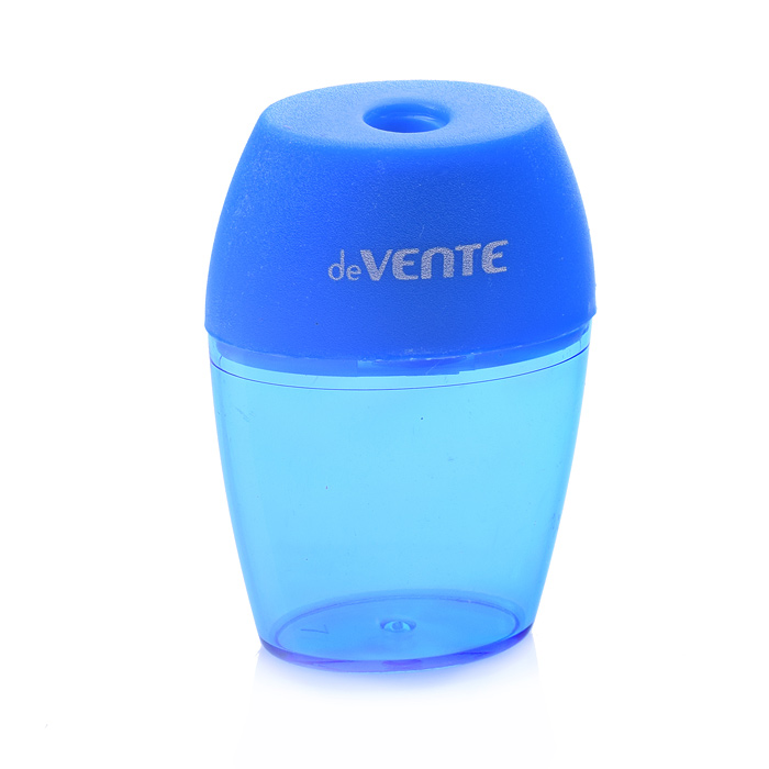 Точилка для карандашей, 1 отверстие, с контейнером, пластмассовая, овальная