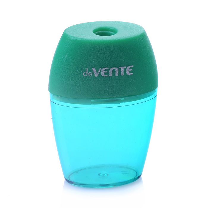 Точилка для карандашей, 1 отверстие, с контейнером, пластмассовая, овальная