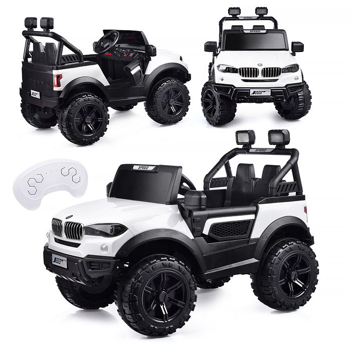 Электромобиль U023469Y "Профи" на аккумуляторе, с р/у управлением, в коробке (белый)