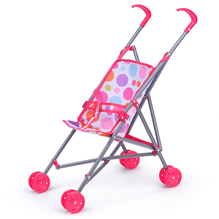 Коляска для кукол Y968-7 трость, прогулочная, цвет розовый Коляска для кукол Y968-7 трость, прогулочная, цвет розовый