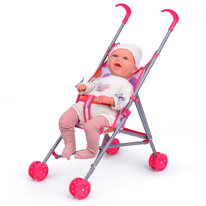 Фото к товару Коляска для кукол Y968-7 трость, прогулочная, цвет розовый Коляска для кукол Y968-7 трость, прогулочная, цвет розовый