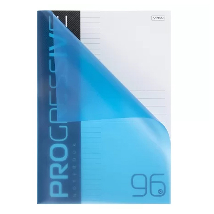 Тетрадь 96л. А4 линия "Progressive" на скобе пластиковая обложка синяя