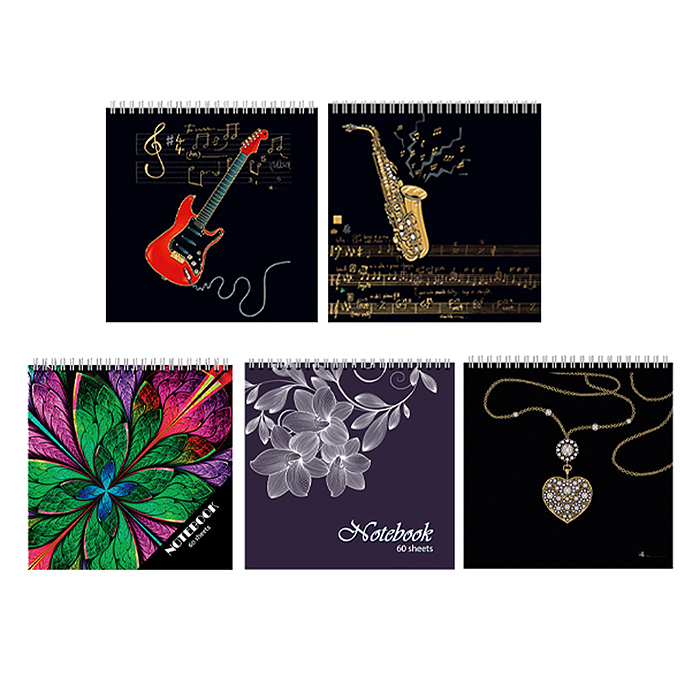 Блокнот 60л. клетка, Ассорти, гребень Блокнот 60л. клетка, Ассорти, гребень