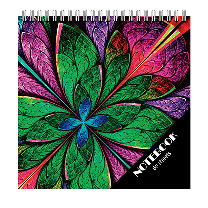 Блокнот 60л. клетка, Ассорти, гребень