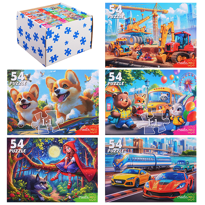 Пазлы 54 "Сказочные истории" (8 шт в шоубоксе) Пазлы 54 "Сказочные истории" (8 шт в шоубоксе)