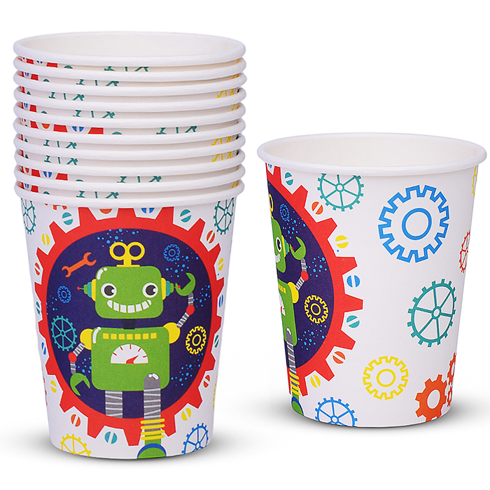 Набор посуды одноразовой 00-7489 "Робот" стаканы (10 шт) Набор посуды одноразовой 00-7489 "Робот" стаканы (10 шт)