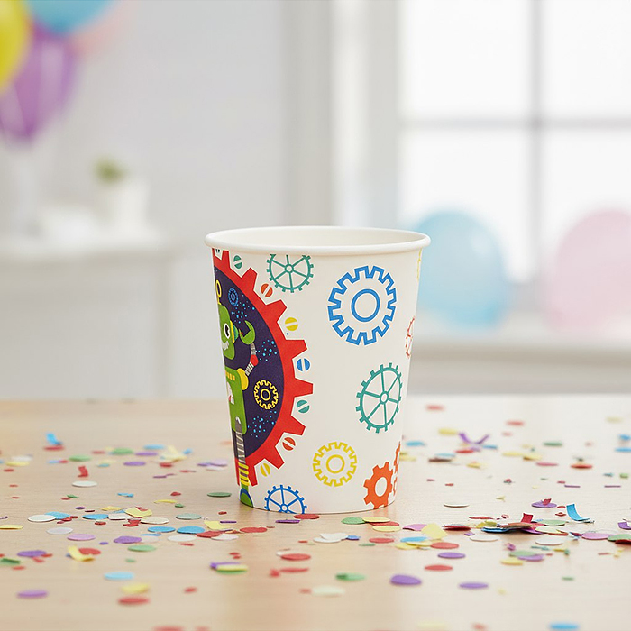 Фото к товару Набор посуды одноразовой 00-7489 "Робот" стаканы (10 шт) Набор посуды одноразовой 00-7489 "Робот" стаканы (10 шт)