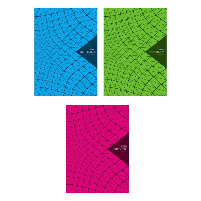 Тетрадь 80л. А4 клетка "New Line" на скобе 3 диз. в блоке