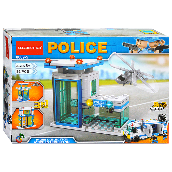 Конструктор 8609-5 "Полицейский участок" (89 дет.) в коробке