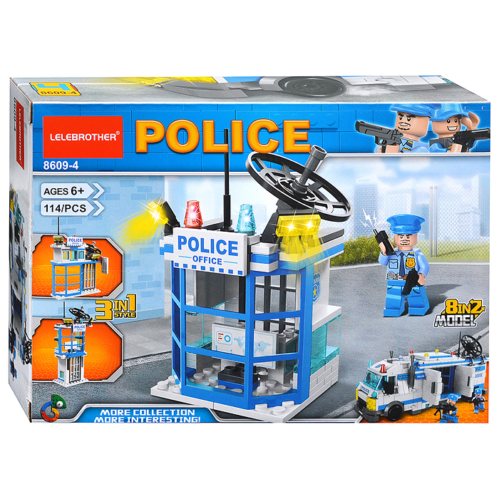 Конструктор 8609-4 "Управление полиции" (114 дет.) в коробке