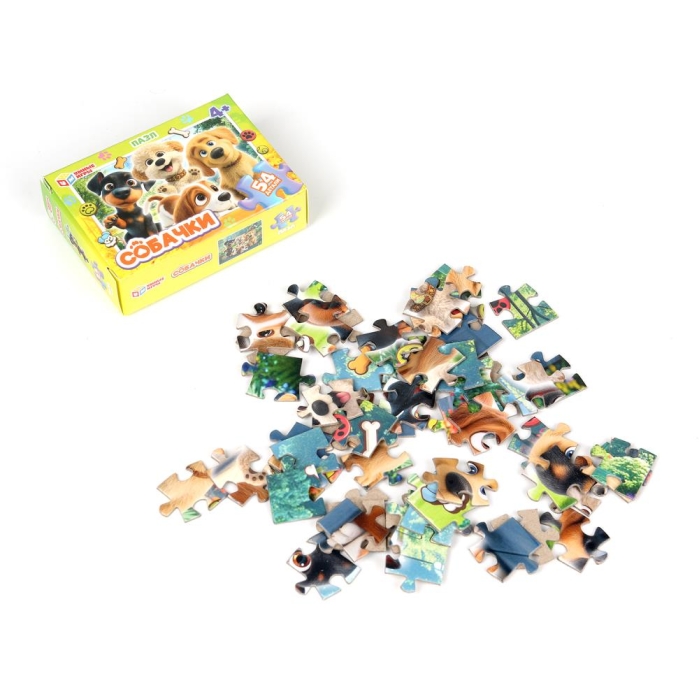 Пазлы 54 "Собачки" в коробке 