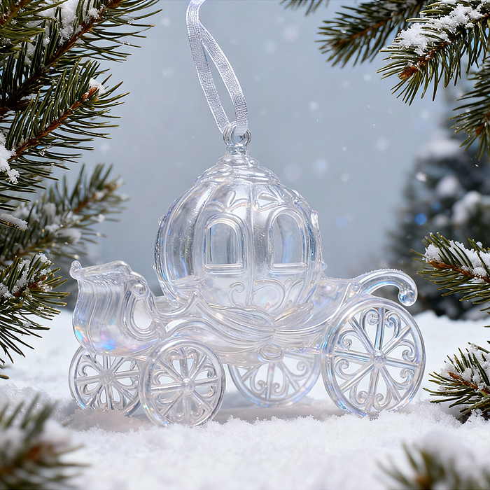 Новогоднее украшение S2688 "Карета сказочная" (11 см)