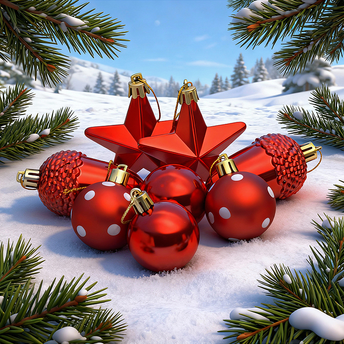 Набор новогодних украшений S2612 "Ёлочные сказки" (8шт)