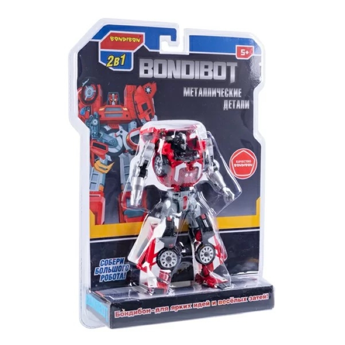 Трансформер робот-машина пожарная легковая, метал. детали, 2в1 цвет красный CRD