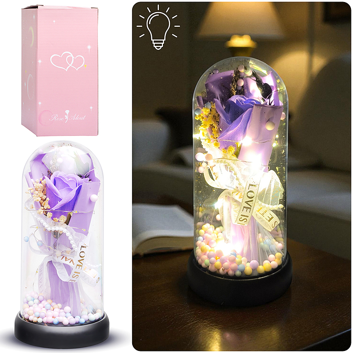 Светильник H02 "Необыкновенная роза" в коробке (сиреневый) Светильник H02 "Необыкновенная роза" в коробке (сиреневый)