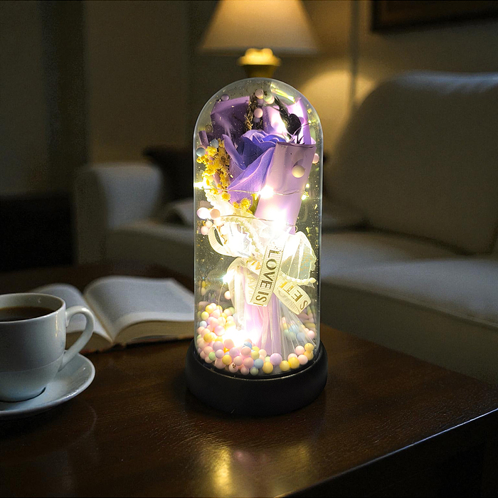 Фото к товару Светильник H02 "Необыкновенная роза" в коробке (сиреневый) Светильник H02 "Необыкновенная роза" в коробке (сиреневый)