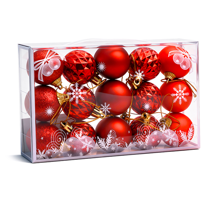 Набор новогодних украшений S2521 "Сказочный праздник" (15 шт х 4см)