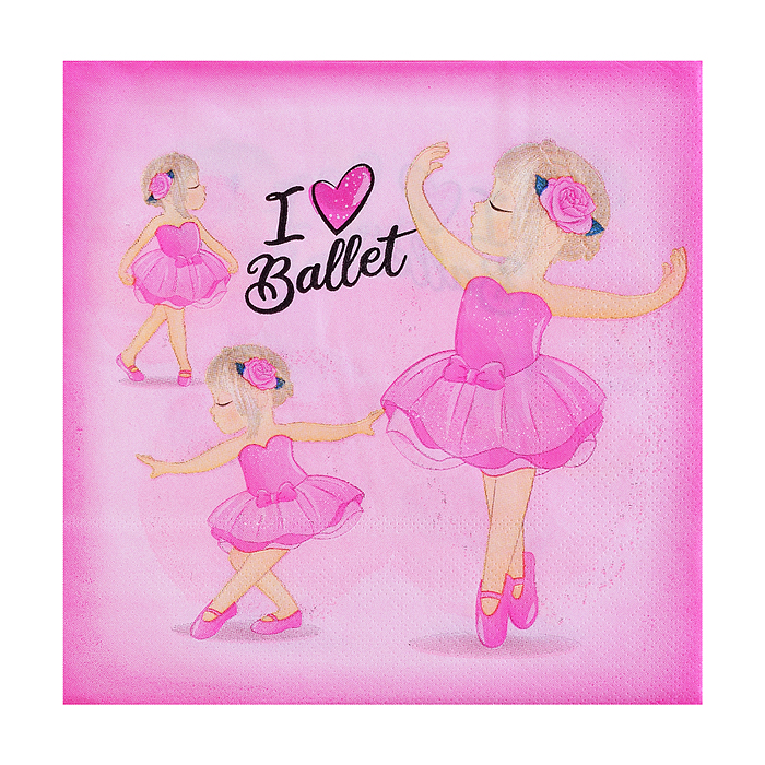 Фото к товару Набор посуды одноразовой 00-7486 "Балерина" салфетки (20 шт) Набор посуды одноразовой 00-7486 "Балерина" салфетки (20 шт)