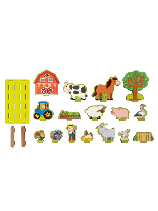 Игрушка из дерева "Что за чем? Ферма" 19 элементов