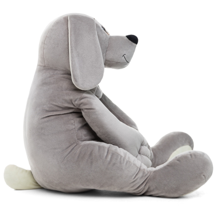 Собака Чарли, 70см (сидя 35 см), серый 